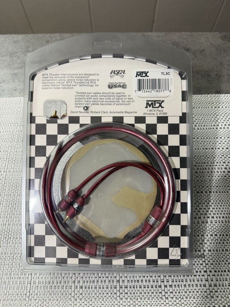 MTX ThunderLink 3FT 2 Channel RCA Cables Old School