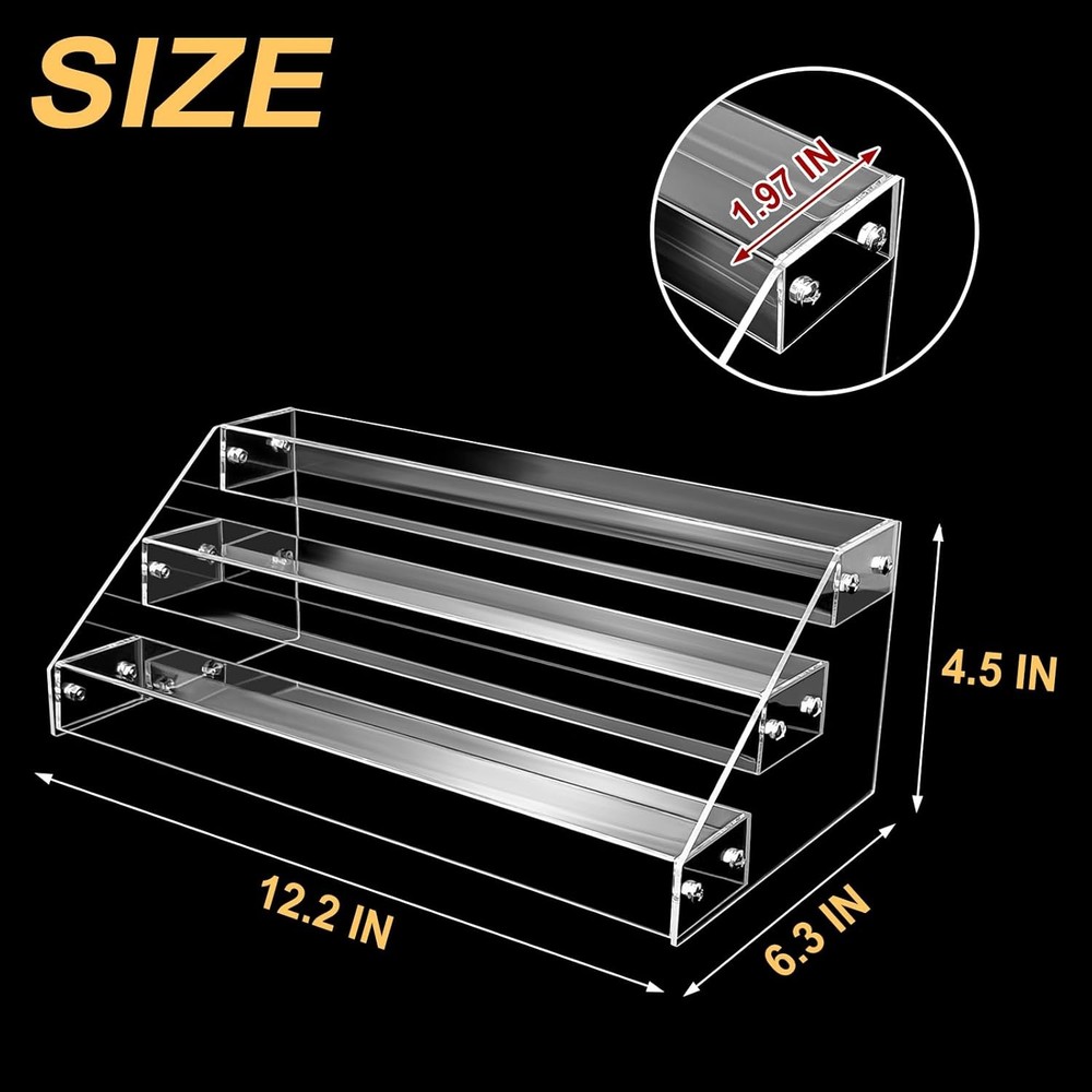 Acrylic Riser, 12inch 3 Tier Risers for Display Premium transparent