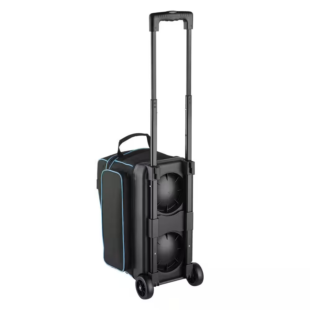 2 Ball Double Roller Bowling Bag with Wheels, Featuring a Separate Compartment f
