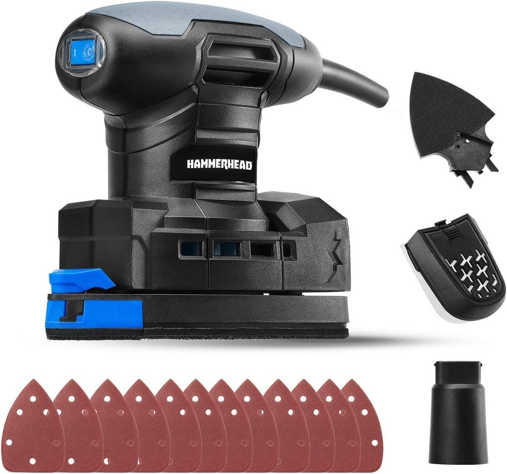 1.4-Amp Multi-Function Detail Sander W/ 12pcs Sandpaper Dust Collection System