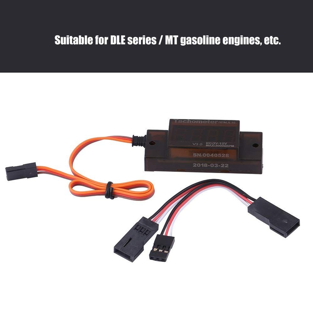Mini Tachometer, RC Accessory Ignition Tachometer V3.0 Revolution Meter for P...
