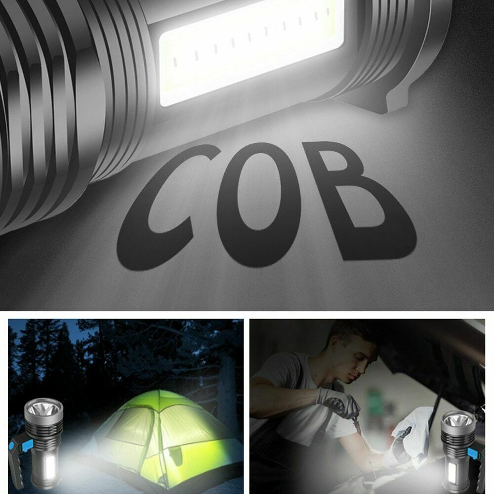 LED Flashlight USB Rechargeable Searchlight Handheld Powerful Camping Torch