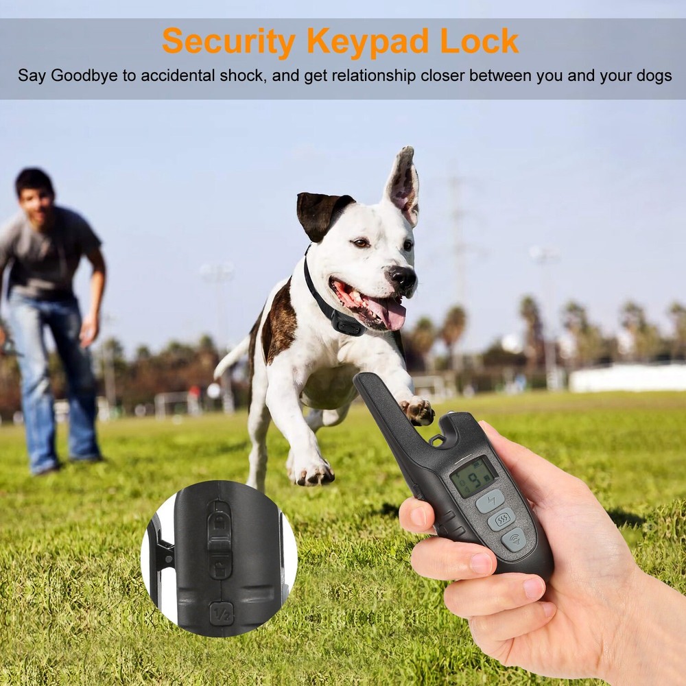 Dog Shock Training Collar Rechargeable Remote Control Waterproof 1640FT No Bark