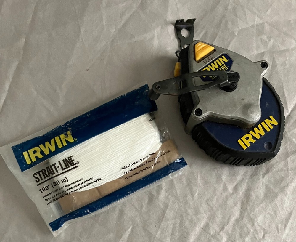Irwin Straight-Line 100' Chalk Box & New in package Irwin 100’ extra String Kit