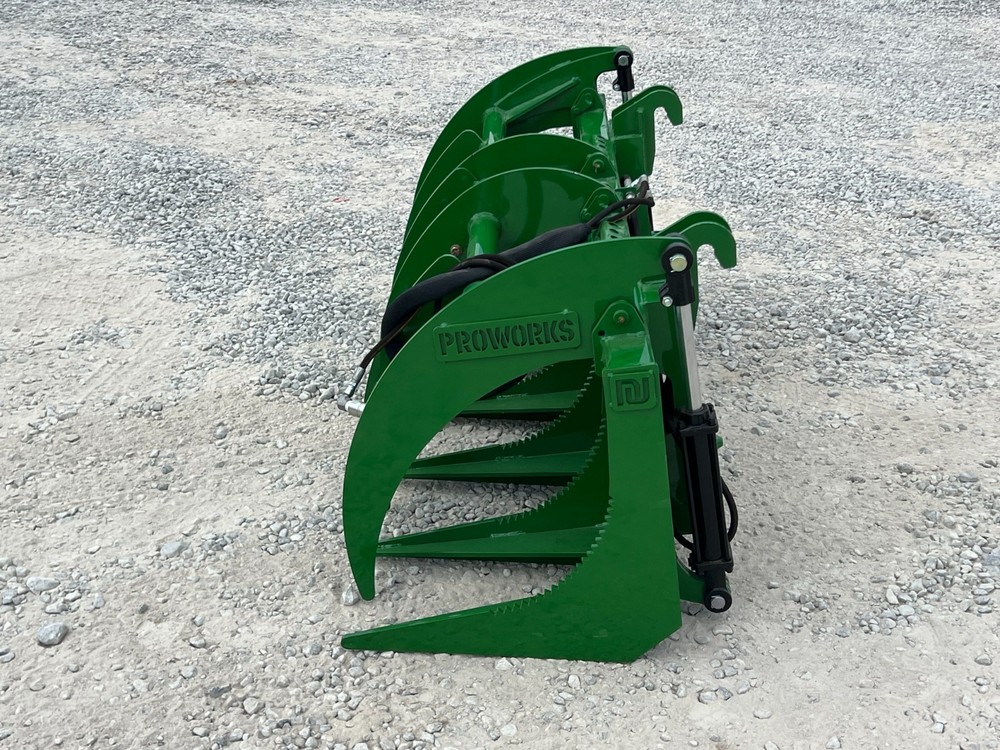 Proworks 72" Root Rake Clam Grapple Attachment John Deere Compact Tractor Loader