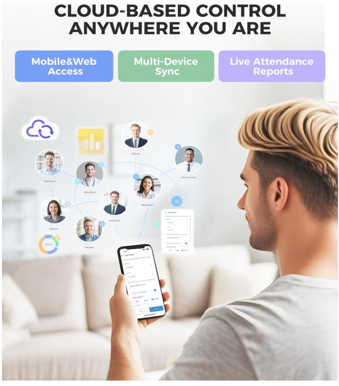 Time Clock Cloud-Based, TC5 Face Recognition Time Clocks for Employees Small Bus