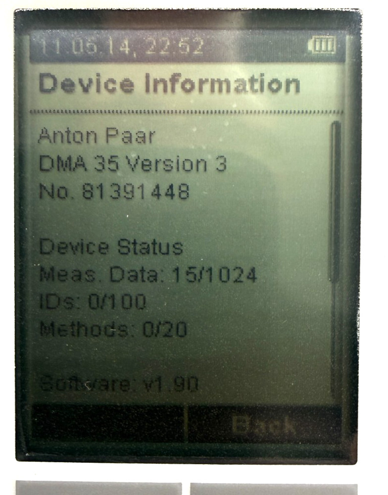 Anton Paar DMA 35 Version 3 Portable Digital Density Meter - Handheld Hydrometer