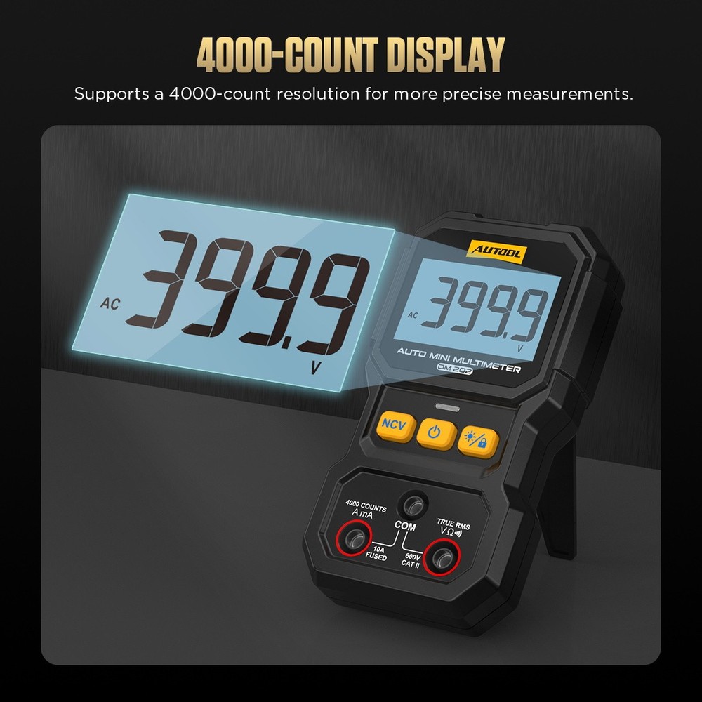 Auto Digital Multimeter Tester AC DC Volt Amp Meter NCV Ohm Current Tester TRMS