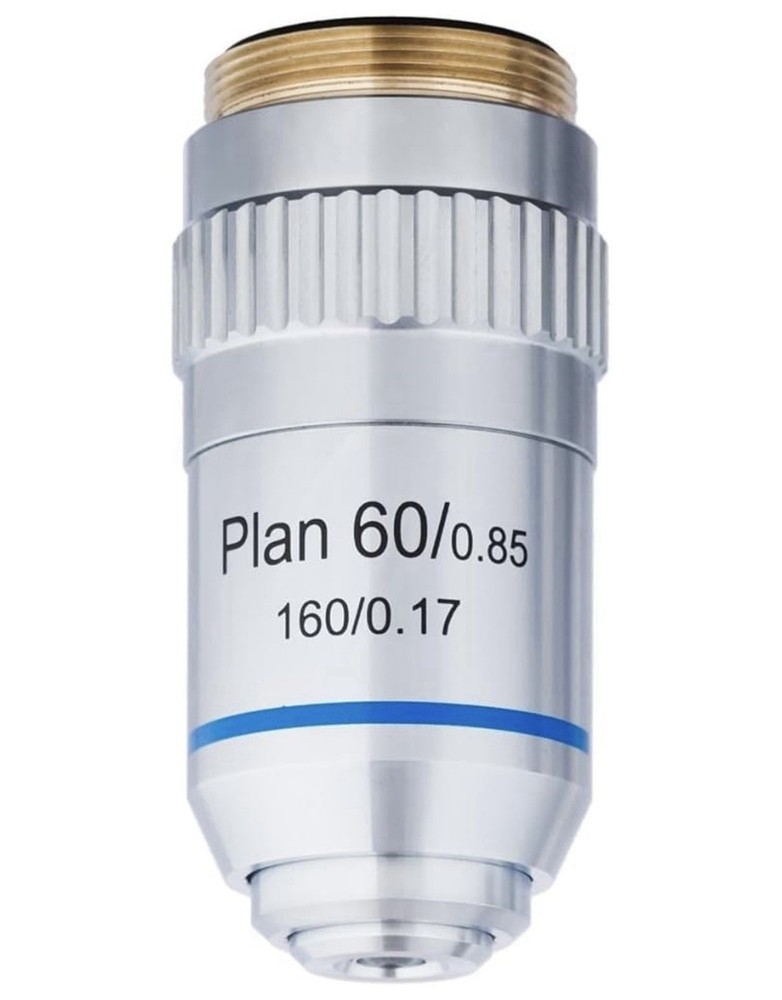 AmScope 60X Plan Achromatic Objective Lens with Knurled Ring