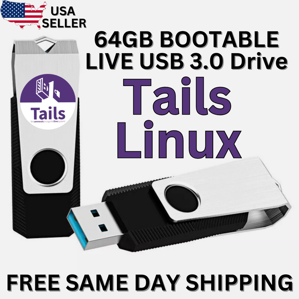 TAILS 6.11 Portable Anonymous OS - Bootable USB for Windows, Mac, Linux, & More