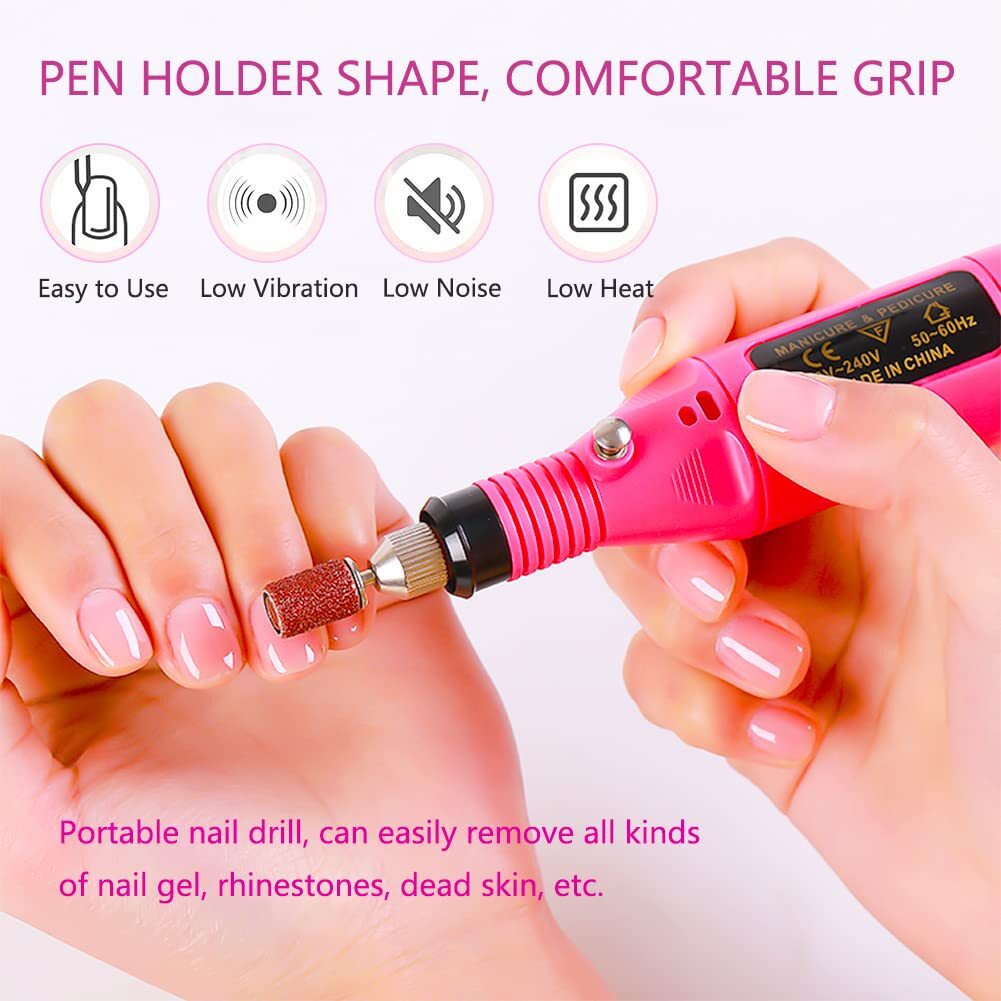 Electric Nail Drill File Acrylic Art File Manicure Pedicure Portable Machine Kit