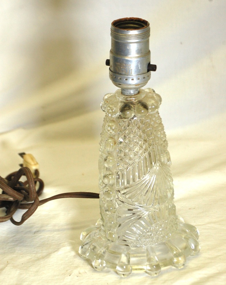 Clear Glass Table Lamp Abstract Designs