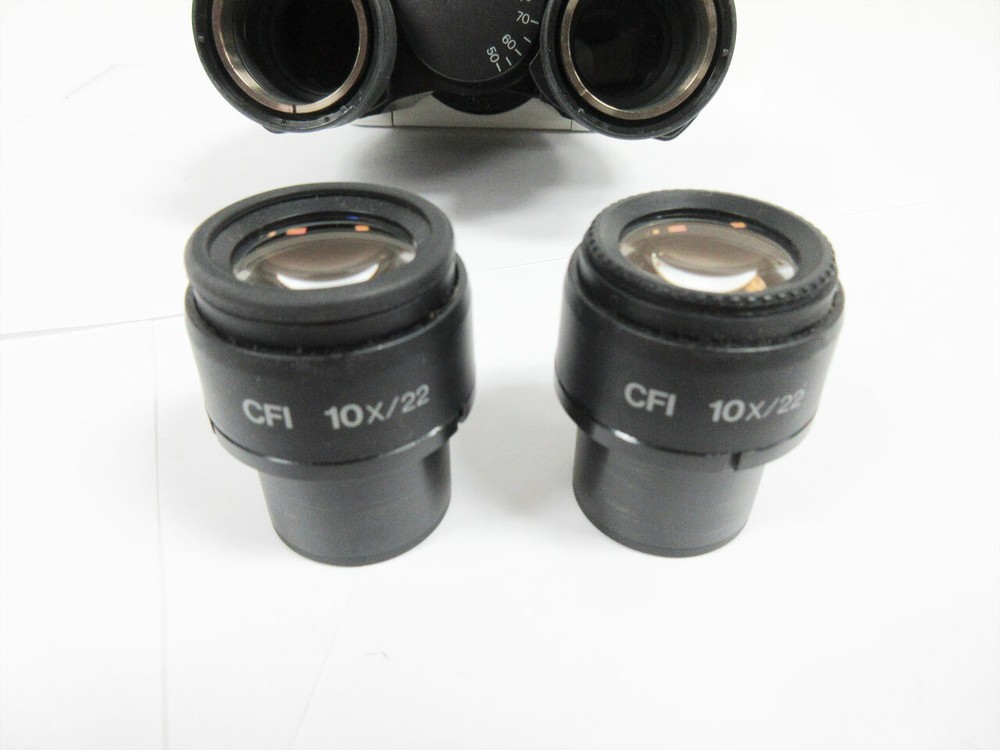 NIKON MICROSCOPE BINOCULAR HEAD ADJUSTABLE 2X CFI 10X/22 OPTICS ECLIPSE