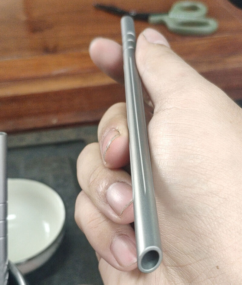 1pcs EDC TA1 Titanium Drinking Straw Ti sucker Tableware 18cm/20cm