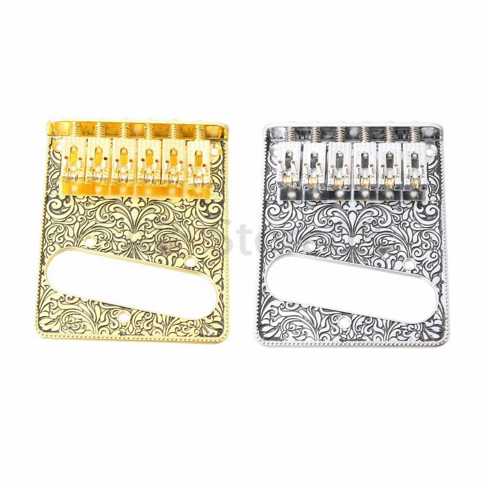 6 String Roller Saddle Bridge Plate Carving Surface for Tele Guitar