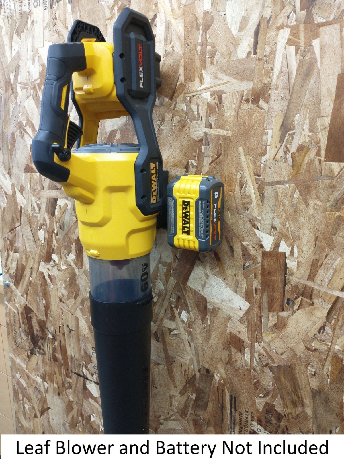 Wall Mount for DeWalt 60V Flexvolt DCBL772  Leaf Blower w/Optional Battery Mount