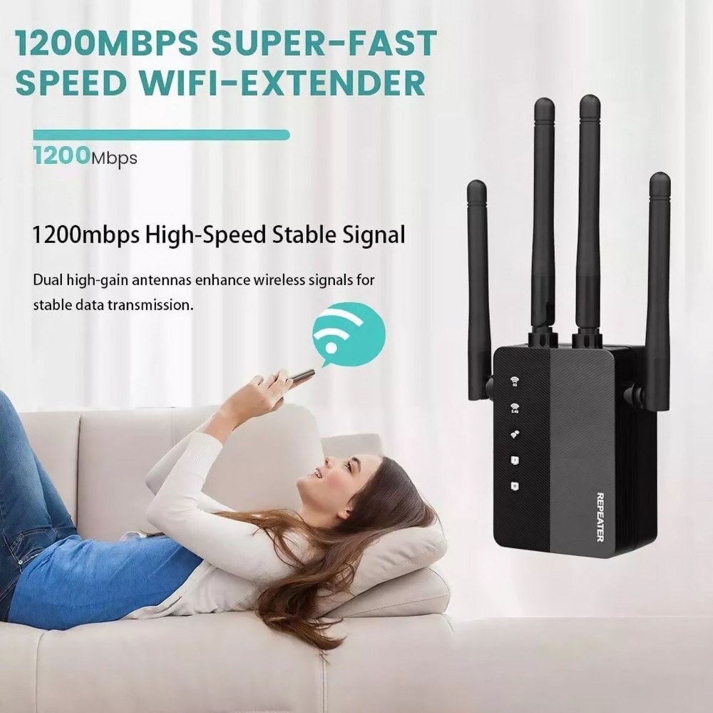 1 x WiFi Extender Signal Coverage Booster Compatible For Linux Easy To Setup