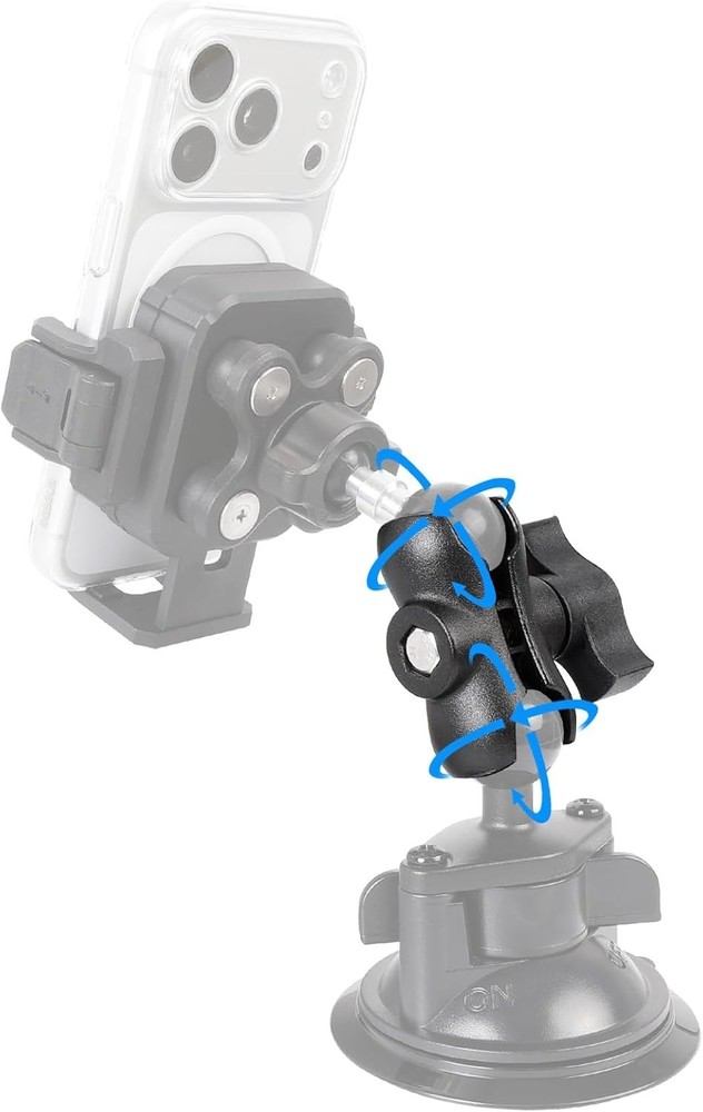 Universal Aluminum Double Socket Arm - Secure Mounting for 1" Ball Adapters