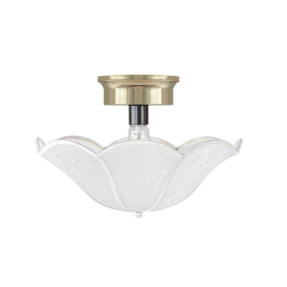 Aspen Creative 52004 Ceiling 13" diameter x 5" Height, White with Leaf