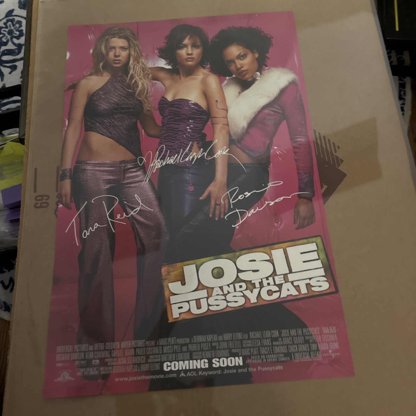 Josie and The Pussycats 2001 Rare Movie Poster 27 x 18 Tara Reid Rosario Dawson