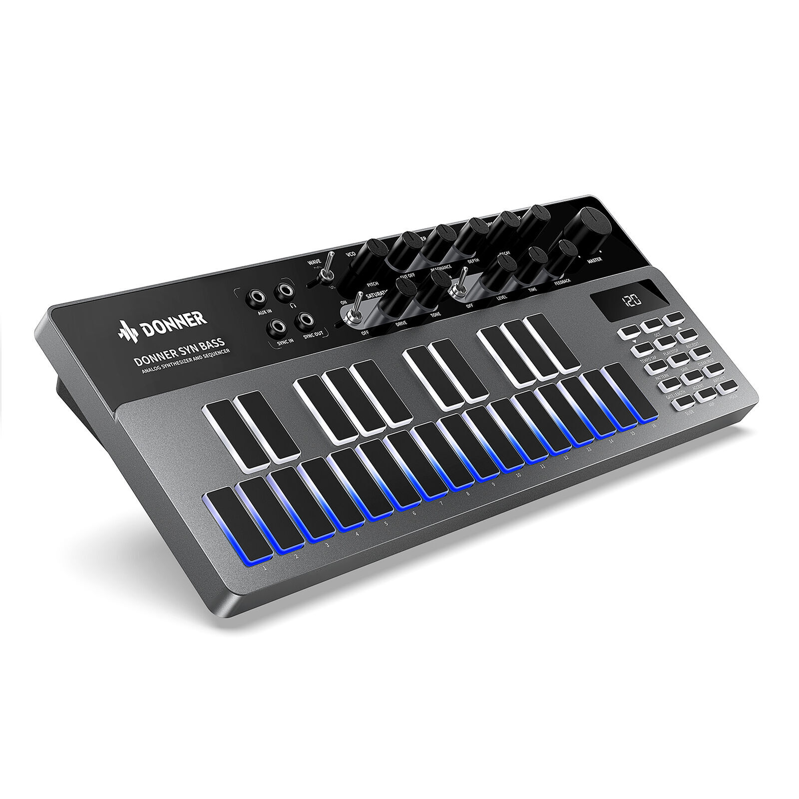 Donner B1 Analog Bass Synthesizer and Sequencer with Intuitive User Interface