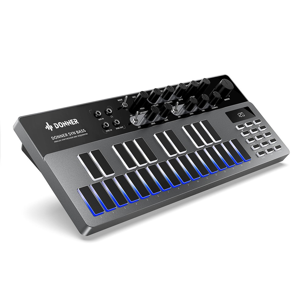 Donner B1 Analog LED Bass Synthesizer Sequencer With Drum Machine DJ Controller