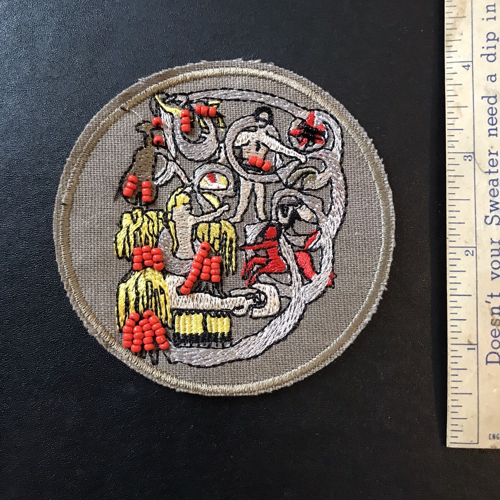 STRANGE BEADED PATCH ODD P51 PATCH BADGE SEW ON EMBROIDERY
