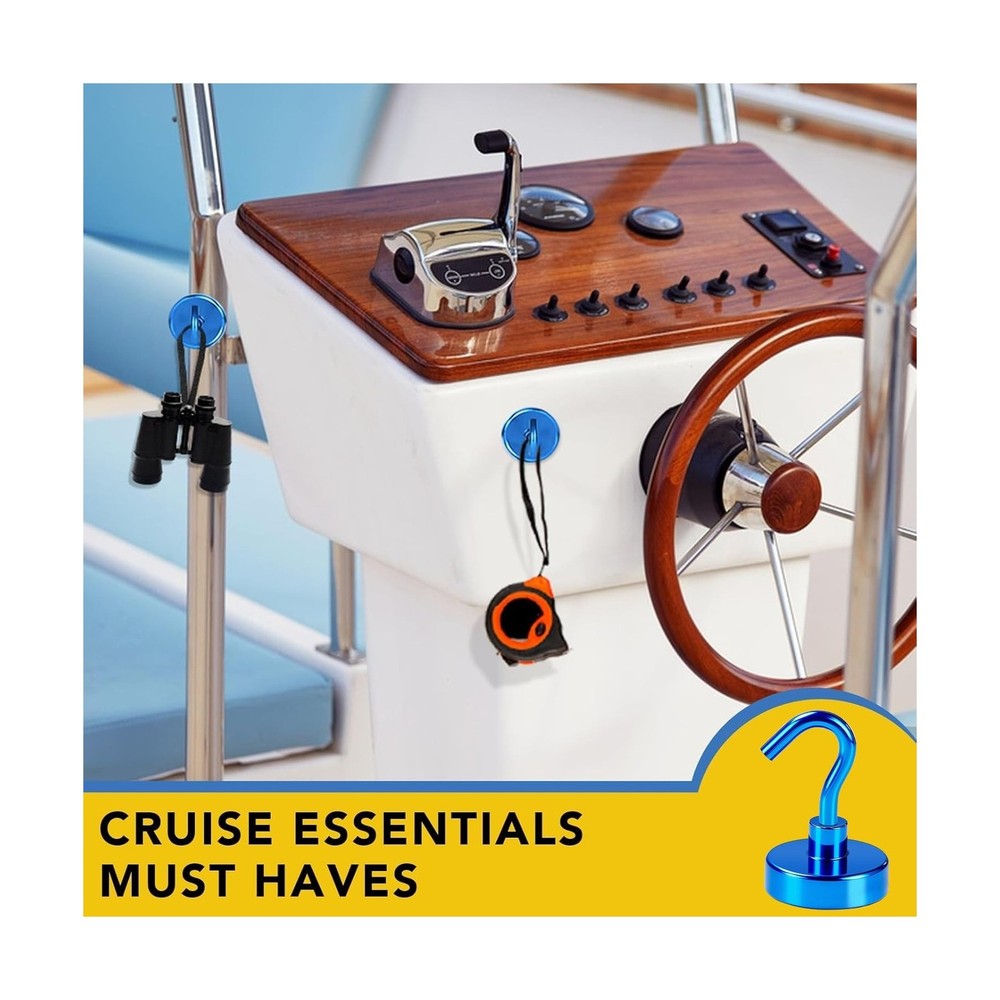 LOVIMAG 6 Pack 85LB Magnetic Hooks, Strong Cabin Ship Essentials Hook Heavy D...