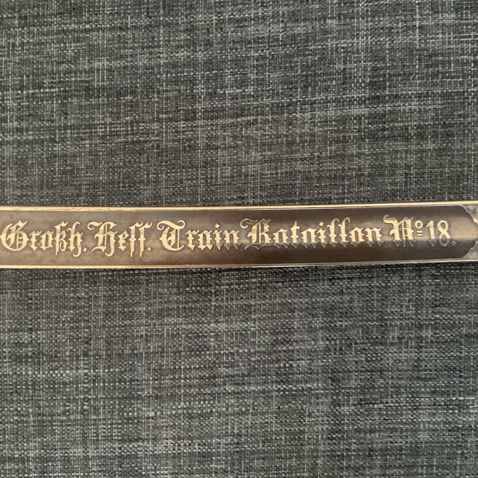 Rare dedication engraved and blued blade German Empire train basket hilt saber