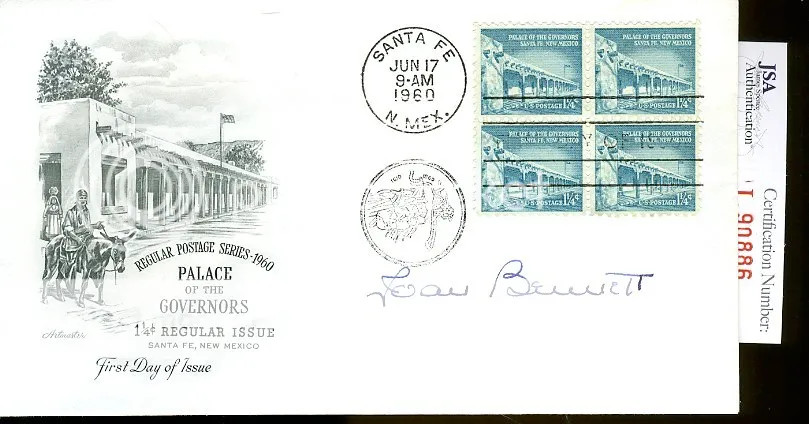 Joan Bennett Jsa Authenticated Signed Fdc Autograph