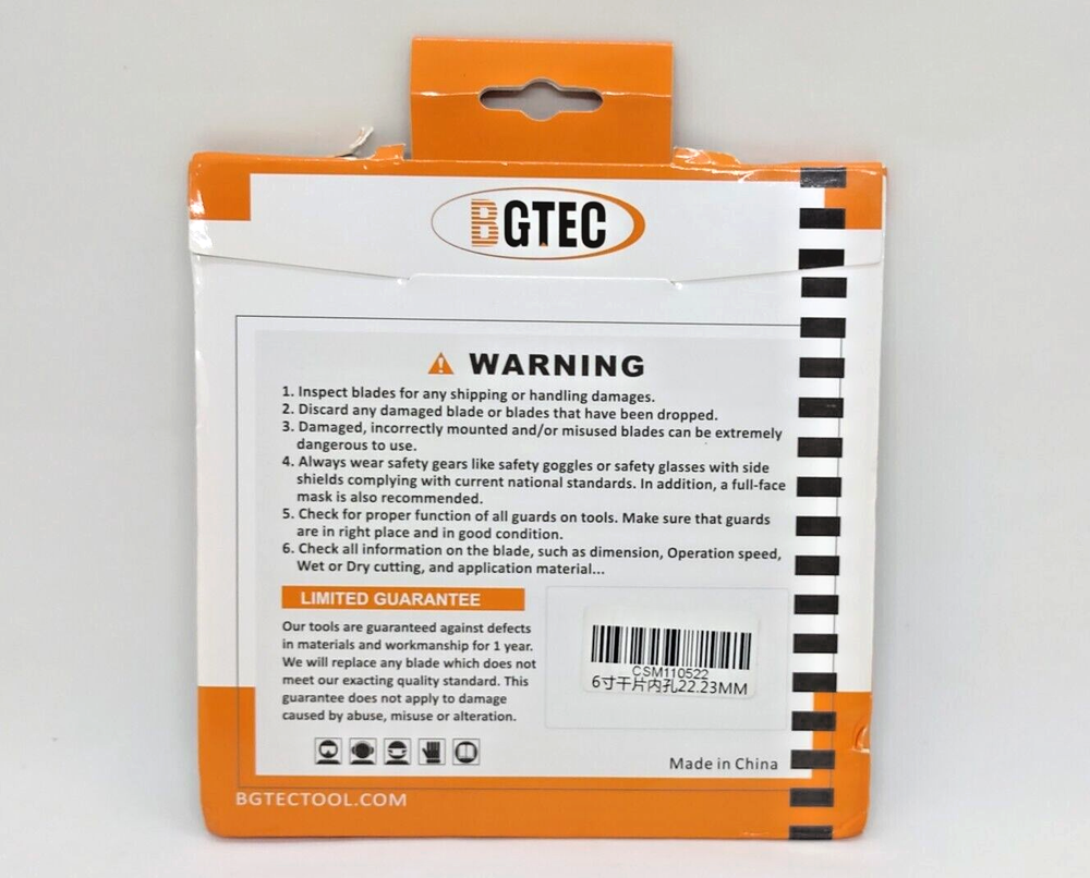 BGTEC Diamond Blade Diamond Technology 6"/150mm
