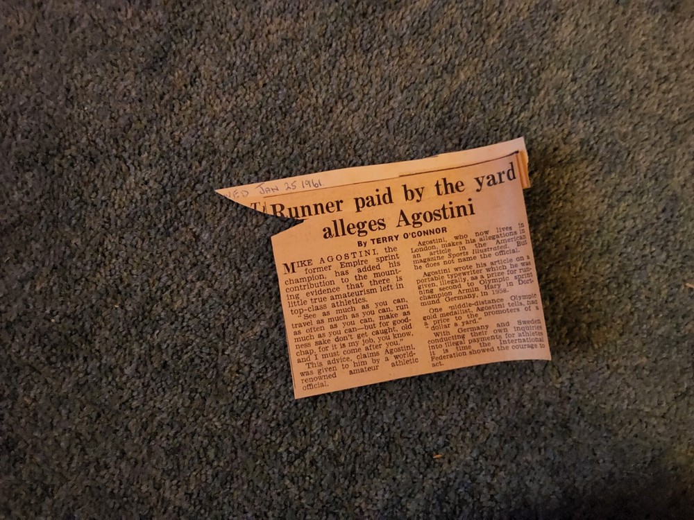 Xm37  Ephemera 1961 Article Mike Agostini