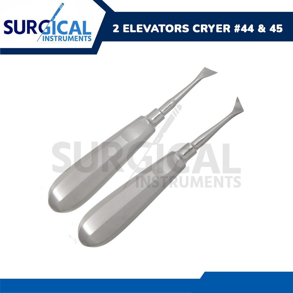 2 Pcs Dental Elevators Cryer # 44 & 45 Surgical Instruments German Grade