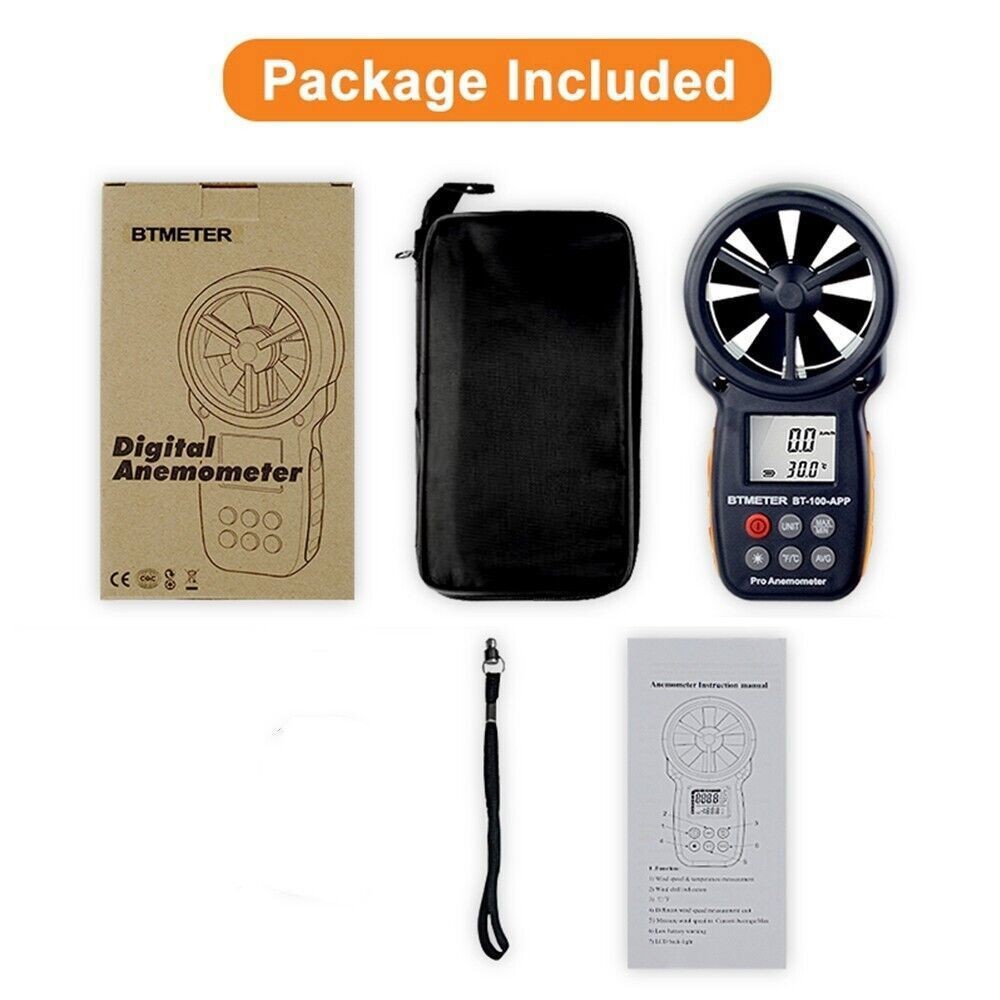 Anemometer Handheld Digital Wind Speed Meter 30m/s Wind Temperature Data Logger