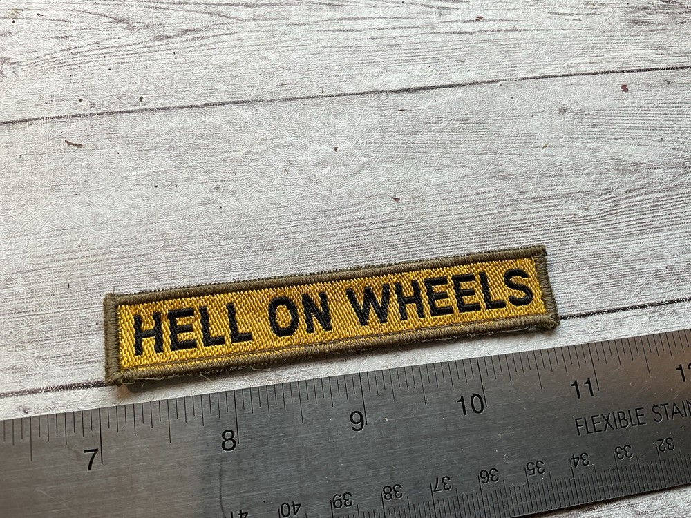 ORIGINAL WWII OCCUPATION MADE HELL ON WHEELS PATCH TAB