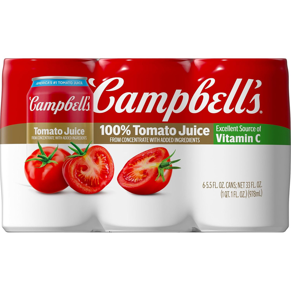100% Tomato Juice, 5.5 fl oz Can (6 Pack)