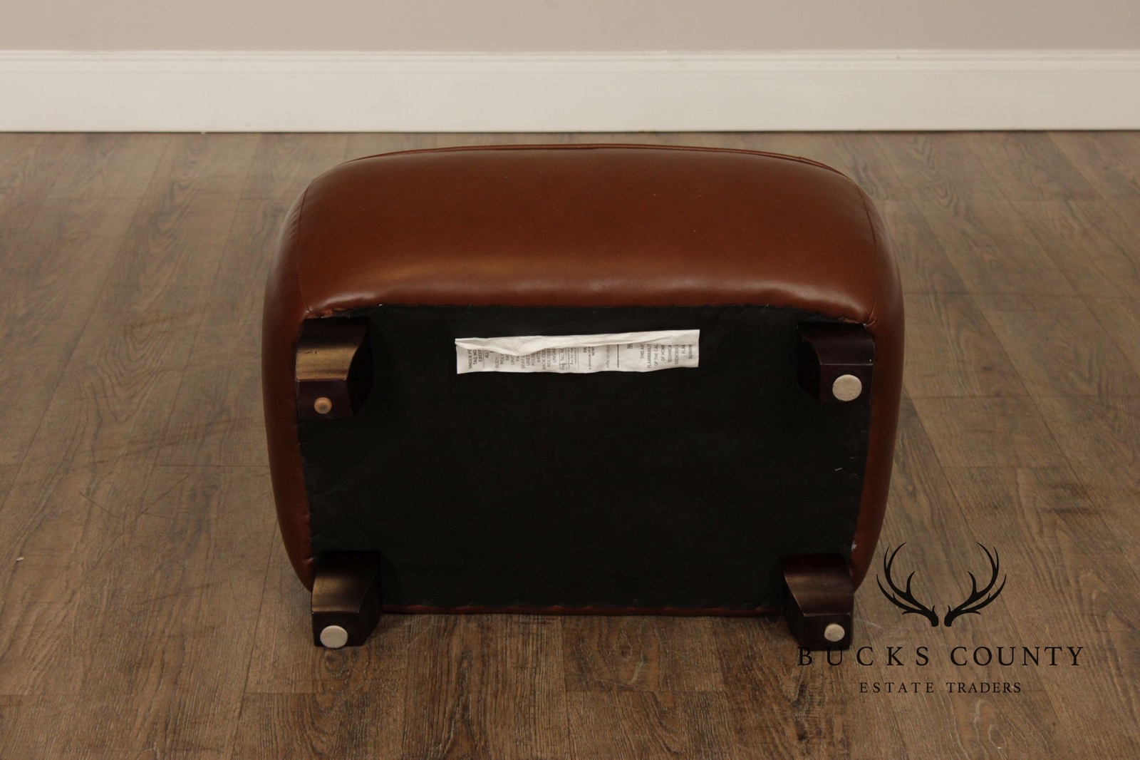 Precedent Traditional Pair of Leather Ottomans