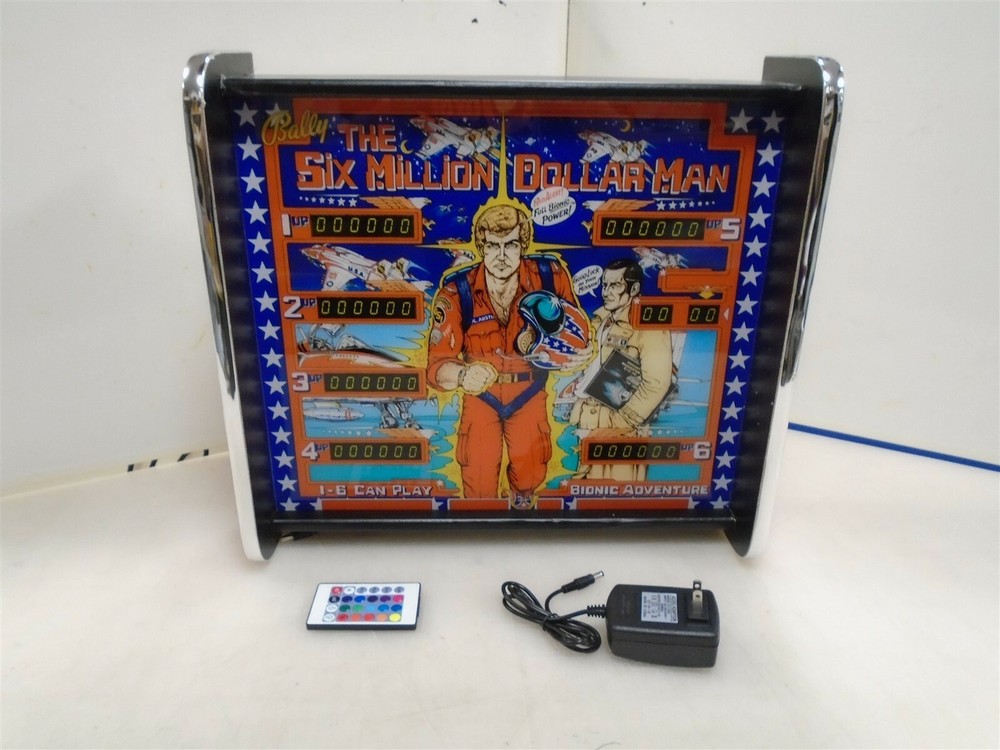 Bally Six Million Dollar Man Pinball Head LED Display light box