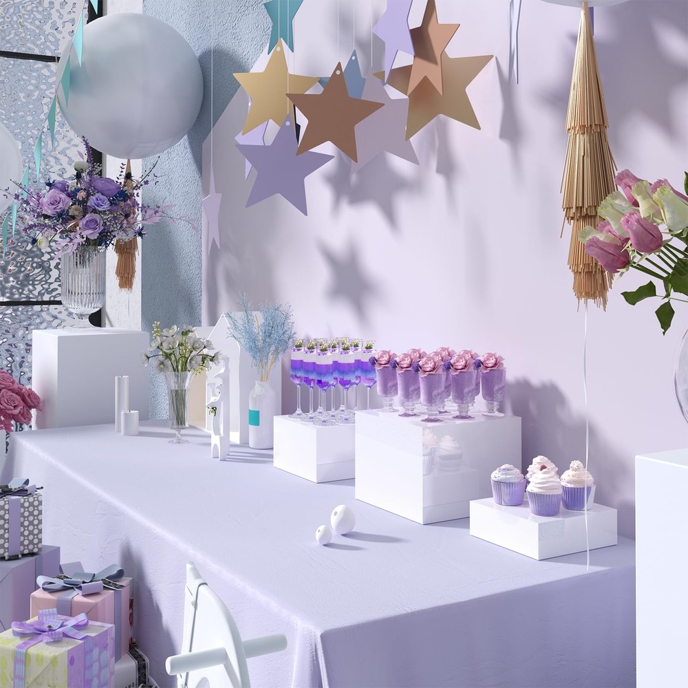 Buffet Risers, Food Display Risers for Party, White Acrylic Risers Display St...