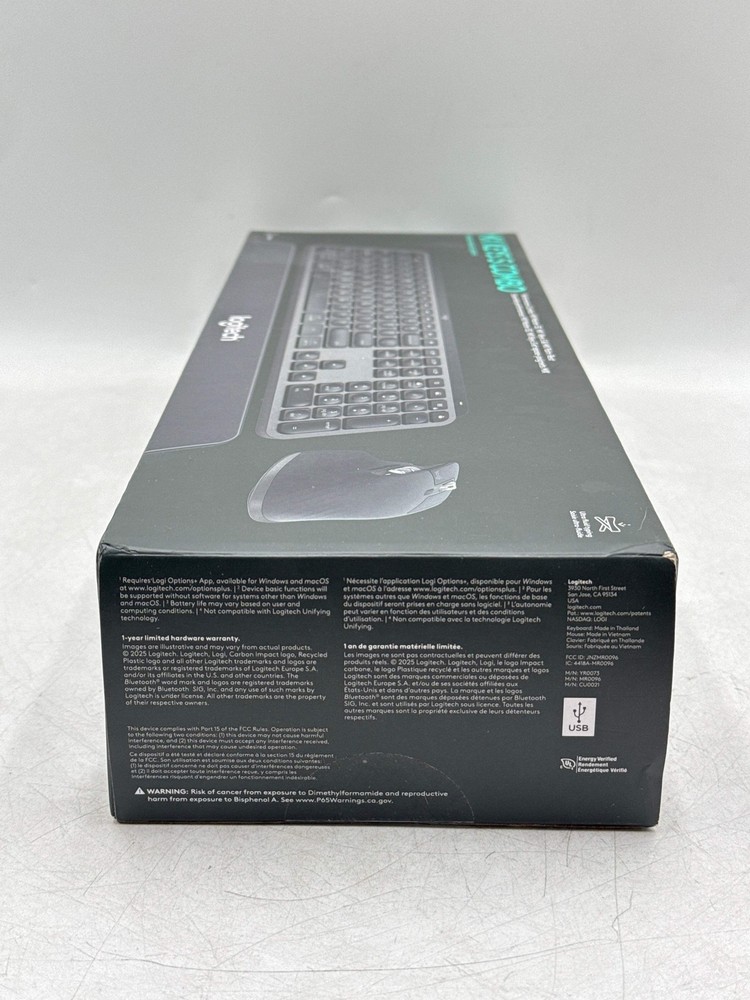 Logitech MX Keys S Combo - Wireless Keyboard and Mouse with Palm Rest - Black