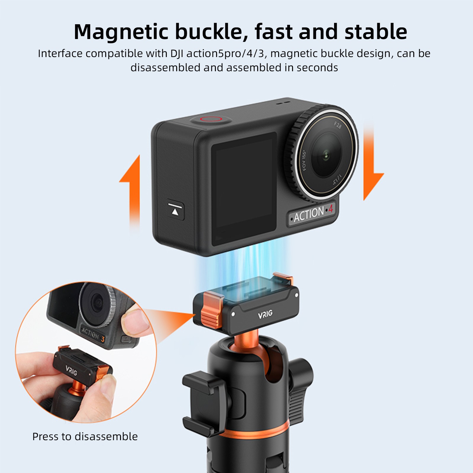 Camolo Portable Selfie Stick Handheld Tripod Stand For DJI Osmo Action 6/5/4 US