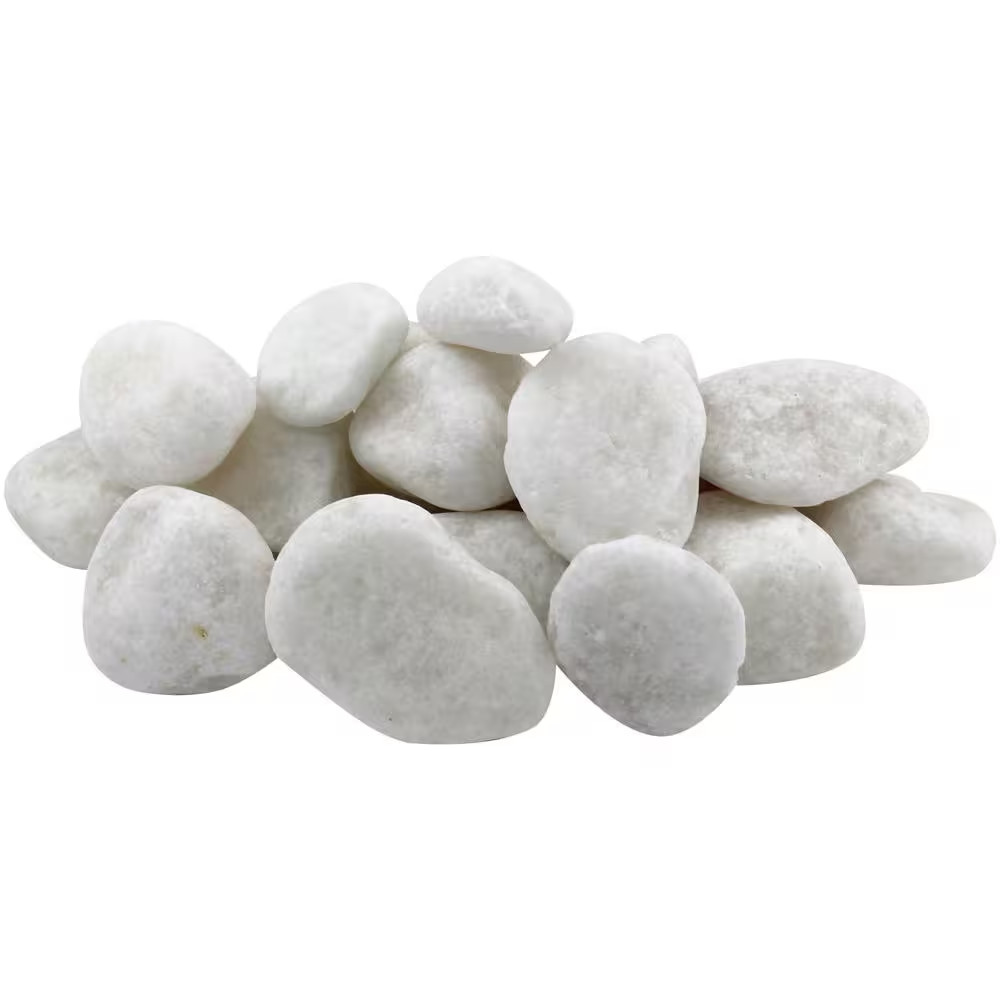 1 In. to 2 In. 30 Lb. Medium Snow White Pebbles