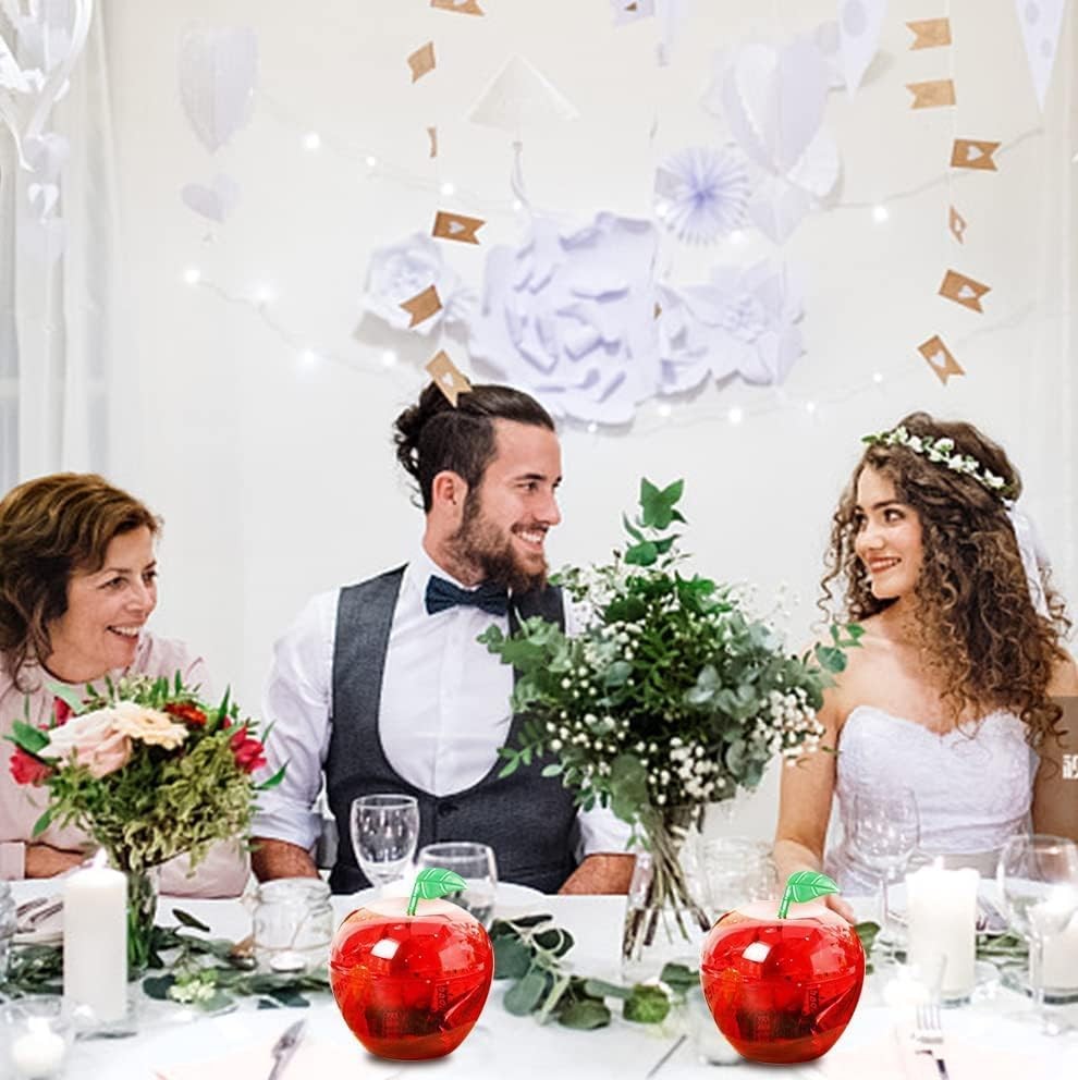 24 Pcs Red Apple Container Candy Boxes Plastic Bobbing Apples Decorative