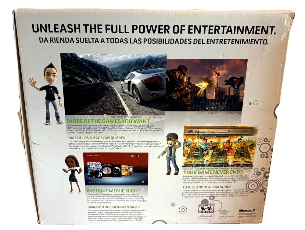 Xbox 360 ELITE Console Box Only Batman Pure Elite with Instructions & Inserts