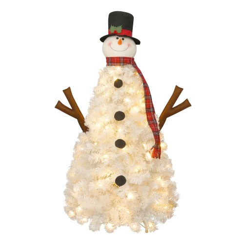 Christmas tree 4 ft preinstalled light snowman shape with 380 branch tips