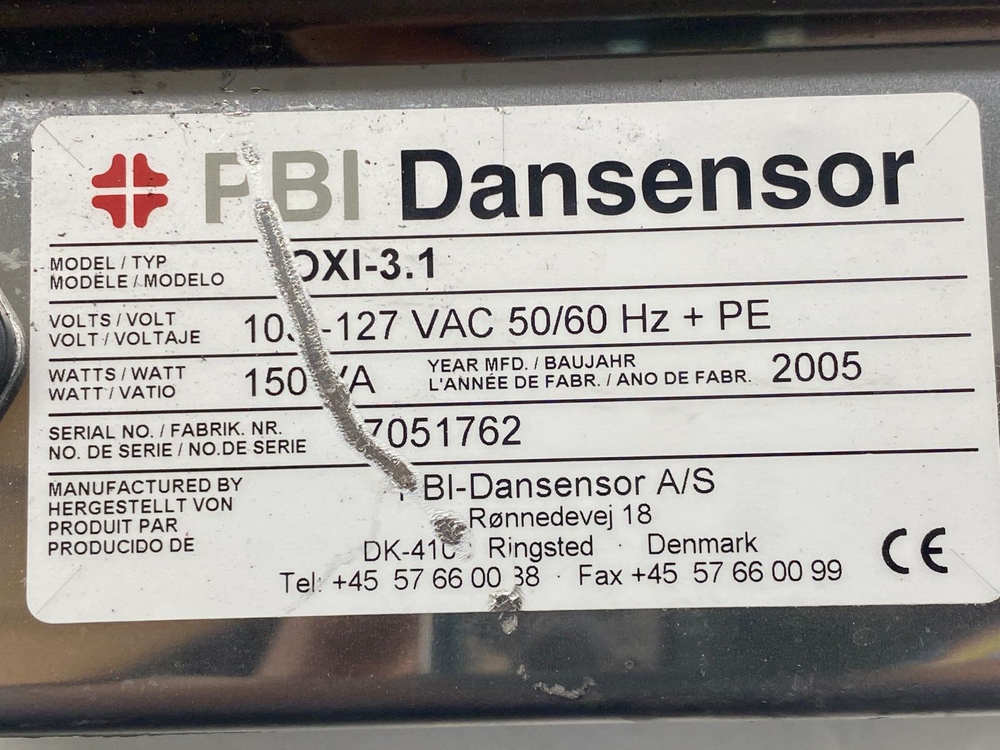 PBI Dansensor OXI-3.1 Oxygen Sensor Indicator, Gas Analyzer