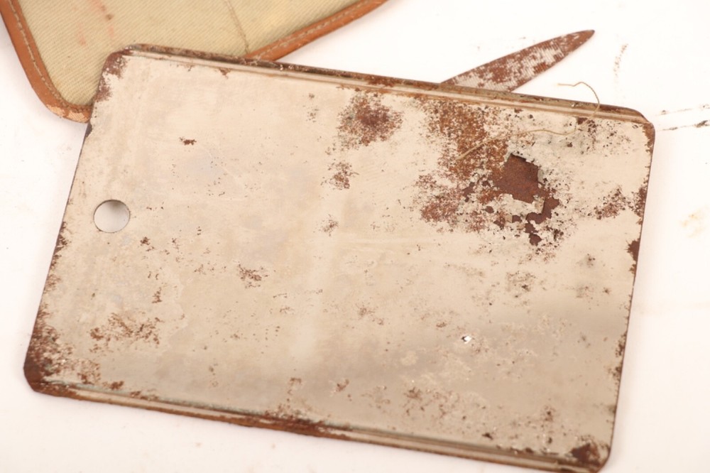 LG444 WWII Era Shaving Mirror and Bentley Butane Lighter