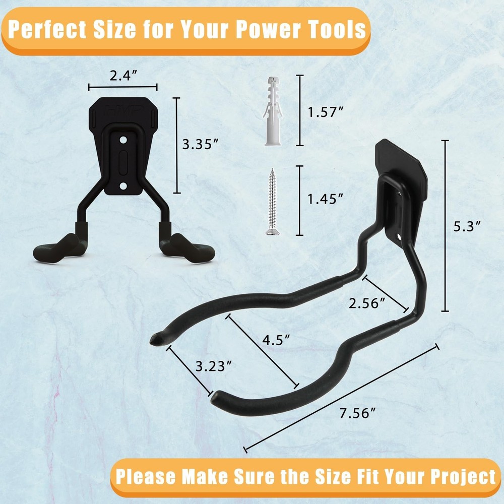 Power Tool Hanger, Weedeater Rack, Garage Wall Hooks, String Trimmer Hanger, ...