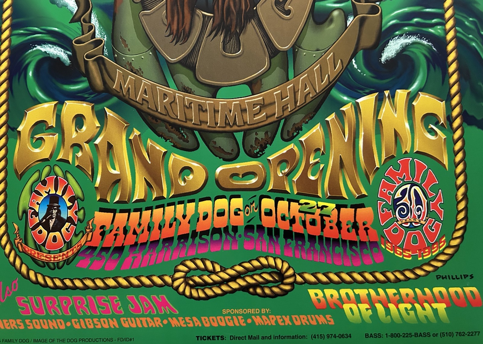 GREG ALLMAN IRON BUTTERFLY - FAMILY DOG MARITIME OPENING - FULL SIZE POSTER 1995