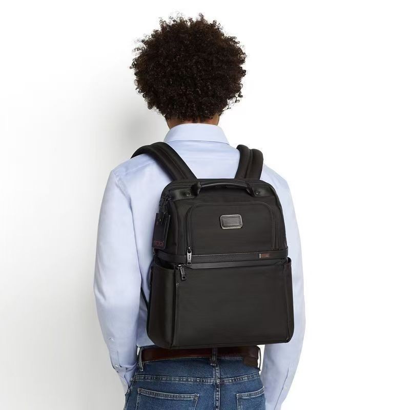 Tumi Alpha 3 BLACK Backpack Business Black Nylon Leather Outlet 2603581D3